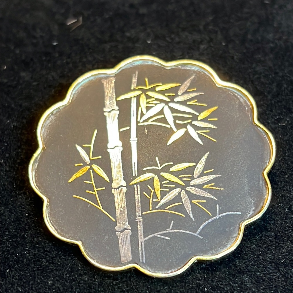 Amita Damascene Bamboo Brooch